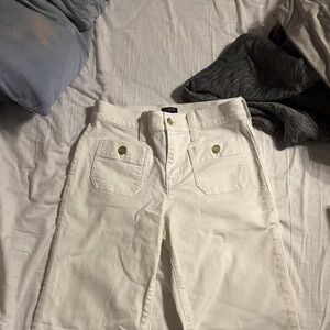 J. Crew White High-Rise Jeans with Front Patch Pockets